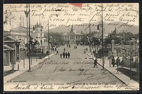 AK Marseille, Exposition Coloniale, Vue générale de la Section de l`Indo-Chine