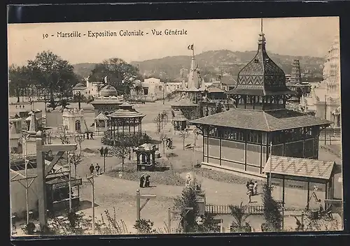 AK Marseille, Exposition Coloniale 1906, Vue Générale mit Pavillons, Ausstellung