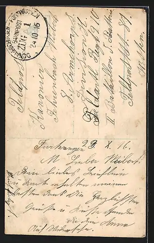 Foto-AK NPG Nr. 12832: Kinderppar mit Blumenkorb im Wald