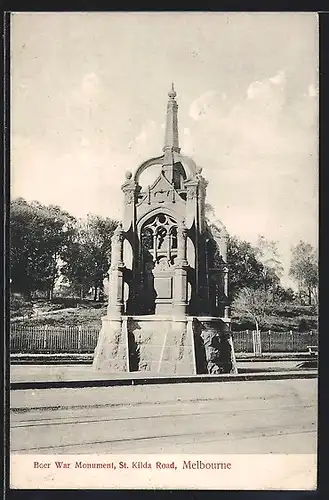 AK Melbourne, Boer War Monument, St. Kilda Road