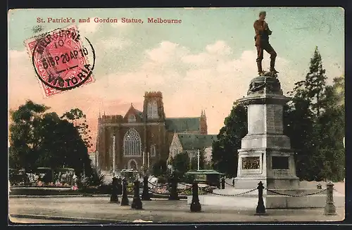 AK Melbourne, St. Patrick`s and Gordon Statue