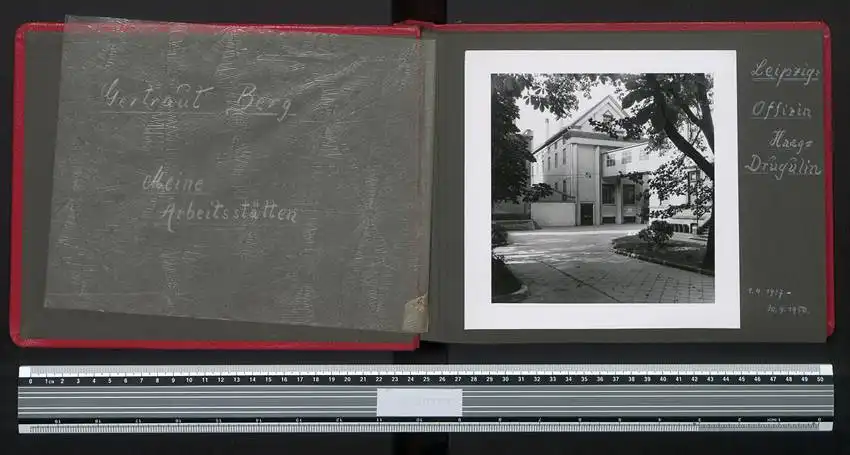 Fotoalbum mit 25 Fotografien, Ansicht Leipzig, Druckerei Offizin Andersen Nexö Haag-Drugulin, Werk, Setzerei, Monotype 0
