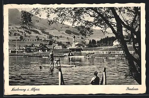 AK Nesselwang i. Allgäu, Uferpartie am Badesee