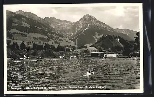 AK Fischen i. Allgäu, Schwimm-, Luft- und Sonnenbad mit Entschenkopf, Nebel- und Rubihorn