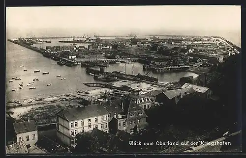 AK Helgoland, Blick vom Oberland auf Kriegshafen