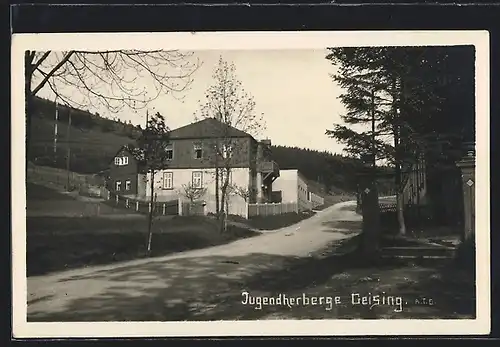 AK Geising, Strassenpartie mit Jugendherberge