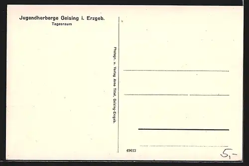 AK Geising i. Erzgeb., Tagesraum der Jugendherberge