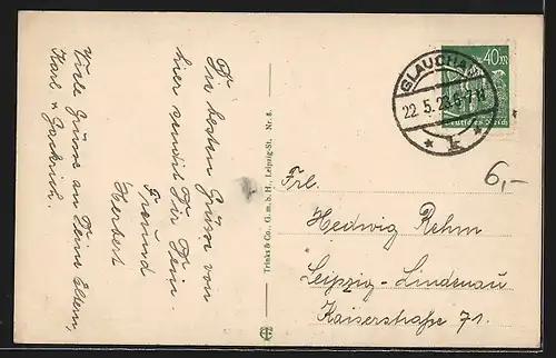 AK Glauchau, Blick über den Marktplatz