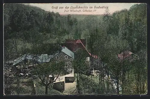 AK Wilsdruff, Die Neudeckmühle im Saubachthal