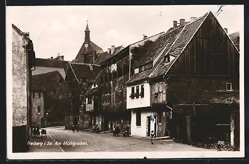 AK Freiberg / Sachsen, Strasse Am Mühlgraben