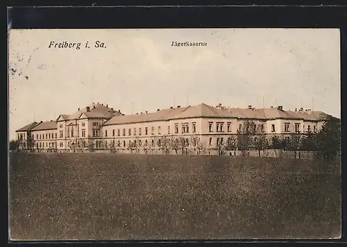 AK Freiberg / Sachsen, Blick auf die Jägerkaserne