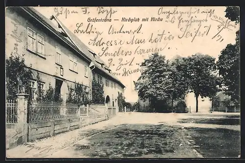 AK Gräfentonna, Kirchplatz mit Kirche