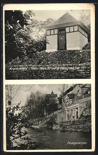 AK Kranichfeld /Th., Wasserwerk, Hochbehälter und Pumpstsation