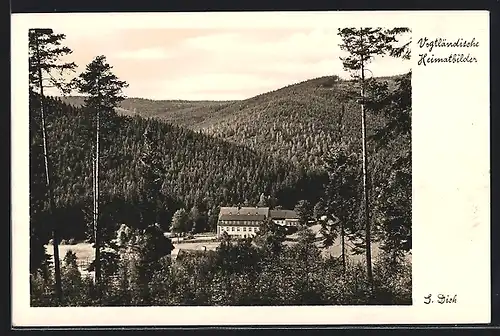 AK Erlbach / Vogtl., Blick auf das Kinderheim Tannenmühle