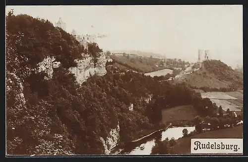 AK Rudelsburg, Panorama mit Burg