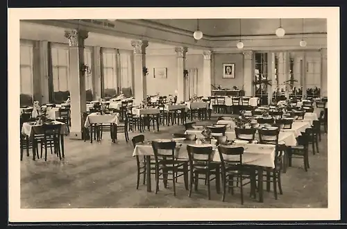 AK Bad Kösen, Kurheim Ernst Thälmann, Speisesaal, Innenansicht