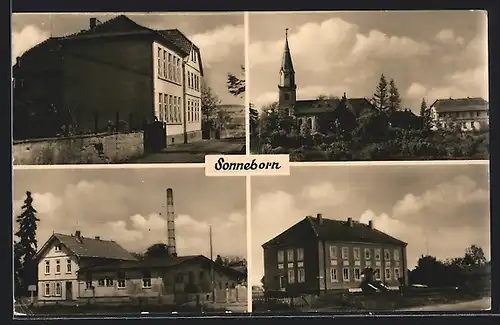 AK Sonneborn / Gotha, Kirche, Gebäudeansichten