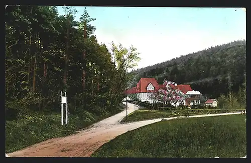 AK Bürgel in Thüringen, Ortspartie mit Strasse