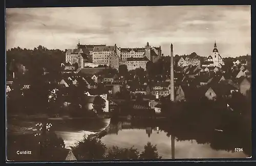 AK Colditz, Teilansicht mit Kirche