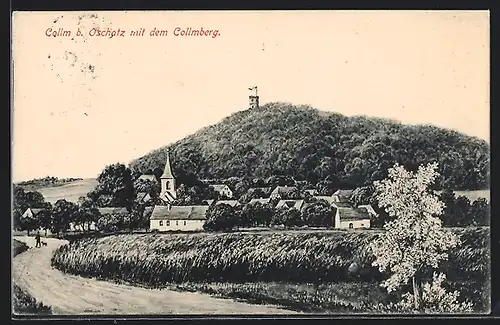 AK Collm bei Oschatz, Teilansicht mit dem Collmberg
