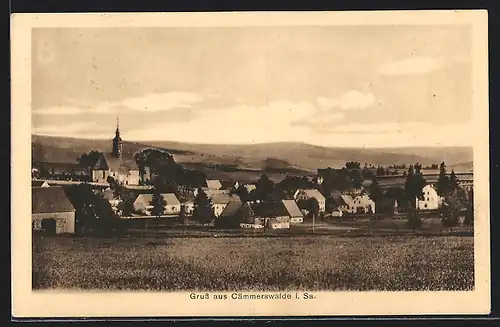 AK Cämmerswalde i. Sa., Teilansicht mit Kirche