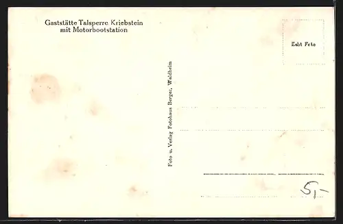 AK Waldheim i. Sa., Gaststätte Talsperre Kriebstein mit Motorbootstation