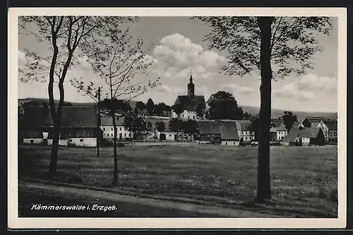 AK Kämmerswalde i. Erzgeb., Ortspartie mit Kirche