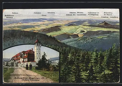 AK Keilberg, Keilberg-Hotel (Erzgebirge)-Südwest-Panorama