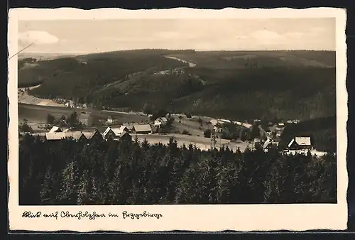 AK Oberholzhau /Erzg., Ortsansicht aus der Vogelschau