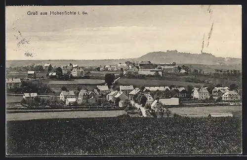 AK Hohenfichte /Sa., Gesamtansicht aus der Vogelschau