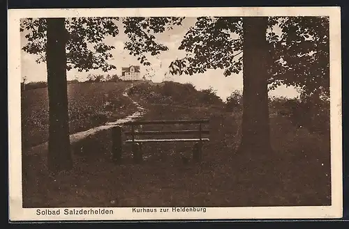 AK Salzderhelden, Kurhaus zur Heldenburg mit Wanderweg