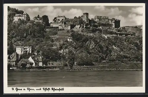 AK St. Goar /Rh., Ortsansicht mit Schloss Rheinfels