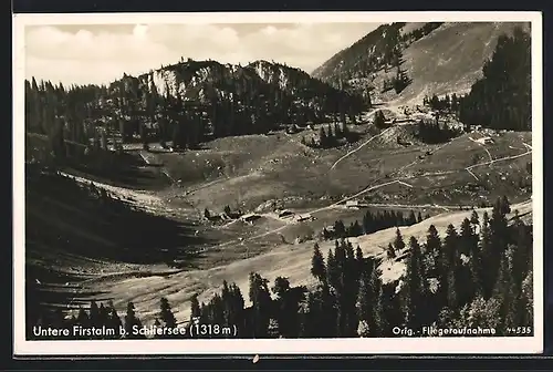 AK Schliersee, Gasthof Untere Firstalm mit Umgebung, Fliegeraufnahme