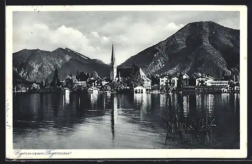 AK Egern /Tegernsee, Panorama vom Wasser aus