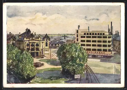 Künstler-AK Mähr.-Ostrau, Richard Wagner Platz