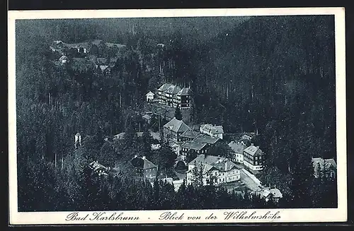AK Bad Karlsbrunn, Blick von der Wilhelmshöhe auf den Ort