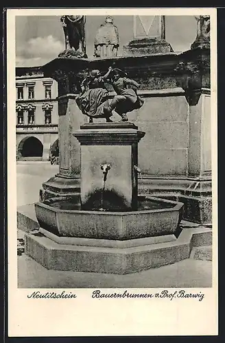 AK Neutitschein, Bauernbrunnen v. Prof. Barwig