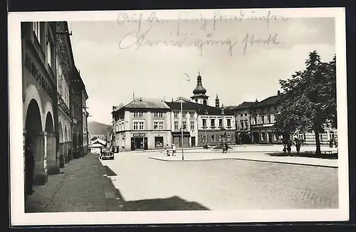 AK Frenstat p. Radh., Strassenpartie mit Geschäft