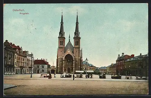 AK Oderfurt, Ringplatz m. Marktständen
