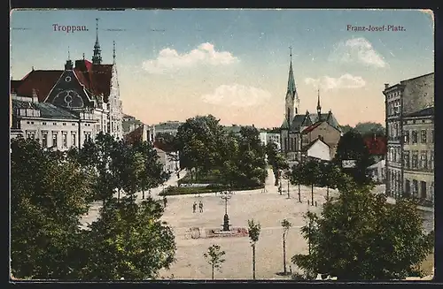 AK Troppau, Blick zum Franz Josef-Platz