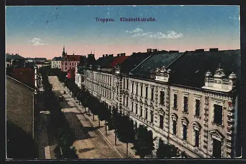 AK Troppau /Opava, Elisabethstrasse aus der Vogelschau