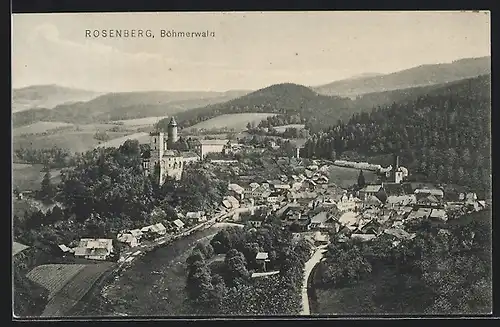 AK Rosenberg i. B., Panoramablick aus der Vogelschau