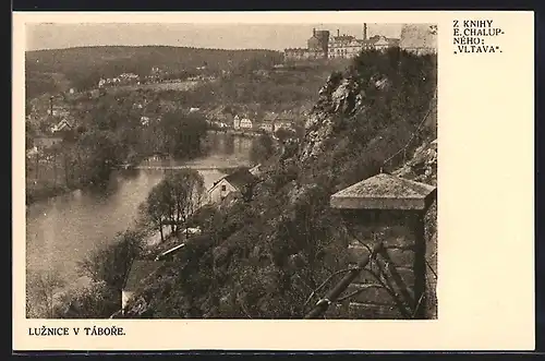 AK Luznice, Ortsansicht aus der Vogelschau