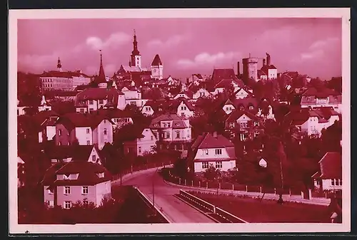 AK Tabor, Panorama mit Kirche und Burg