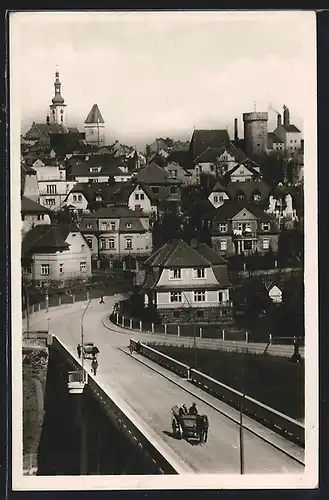 AK Tábor, Ortspartie mit Strassenpartie