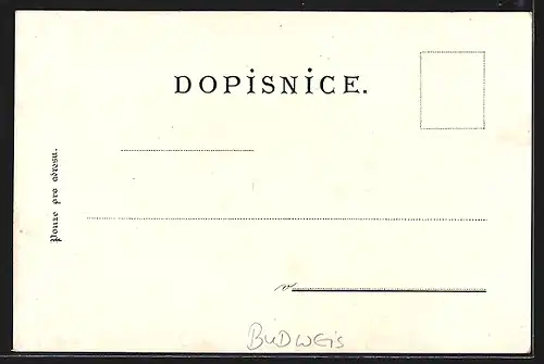 Lithographie Budweis / Ceske Budejovice, Námestis kostelem, Hluboka, Lannuv pomnik