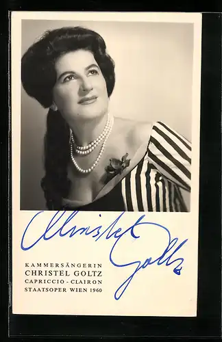 AK Opernsängerin Christel Goltz als Clairon in Capriccio, mit original Autograph