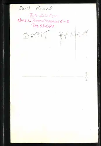 AK Opernsängerin Dorit Hanak auf der Bühne, mit original Autograph
