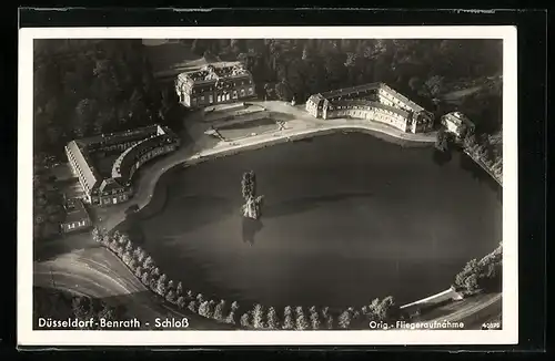 AK Düsseldorf-Benrath, Schloss vom Flugzeug aus