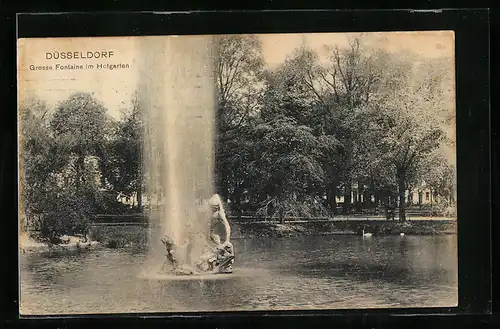 AK Düsseldorf, Grosse Fontaine im Hofgarten